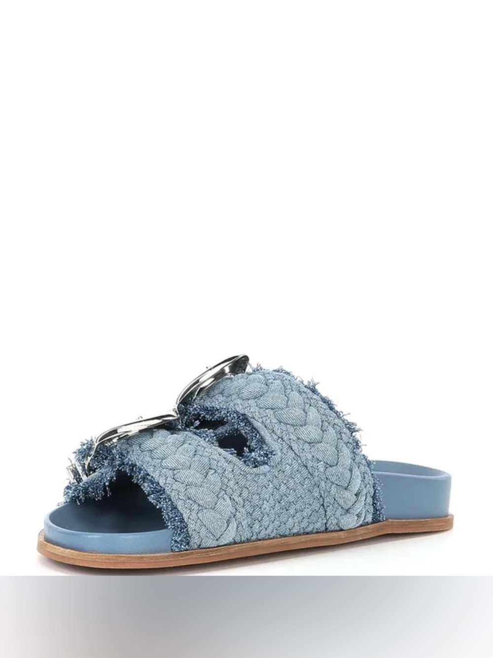 NWT Gianni Bini CecilTwo Braided Denim Double Banded Platform Sandals Sz 6,5 - Picture 5 of 15